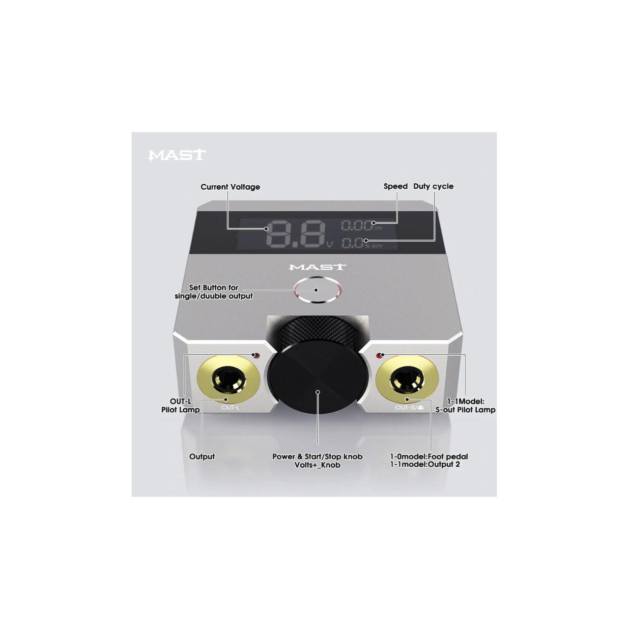 Mast Skate Power - zasilacz do maszynki do tatuowania [OUTLET]