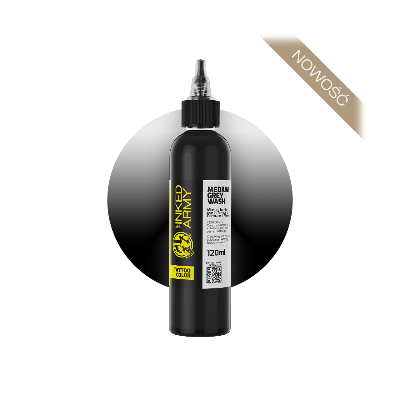 The Inked Army Medium Grey Wash [120 ml] - farba do tatuowania