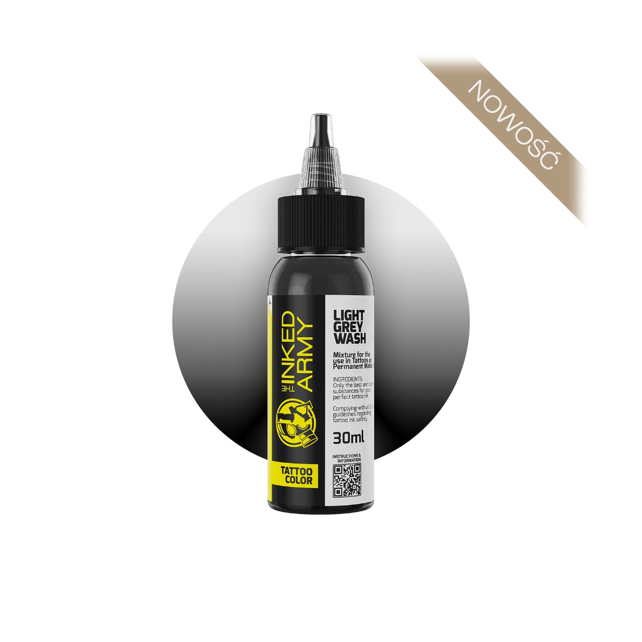 The Inked Army Light Grey Wash [30 ml] - farba do tatuowania