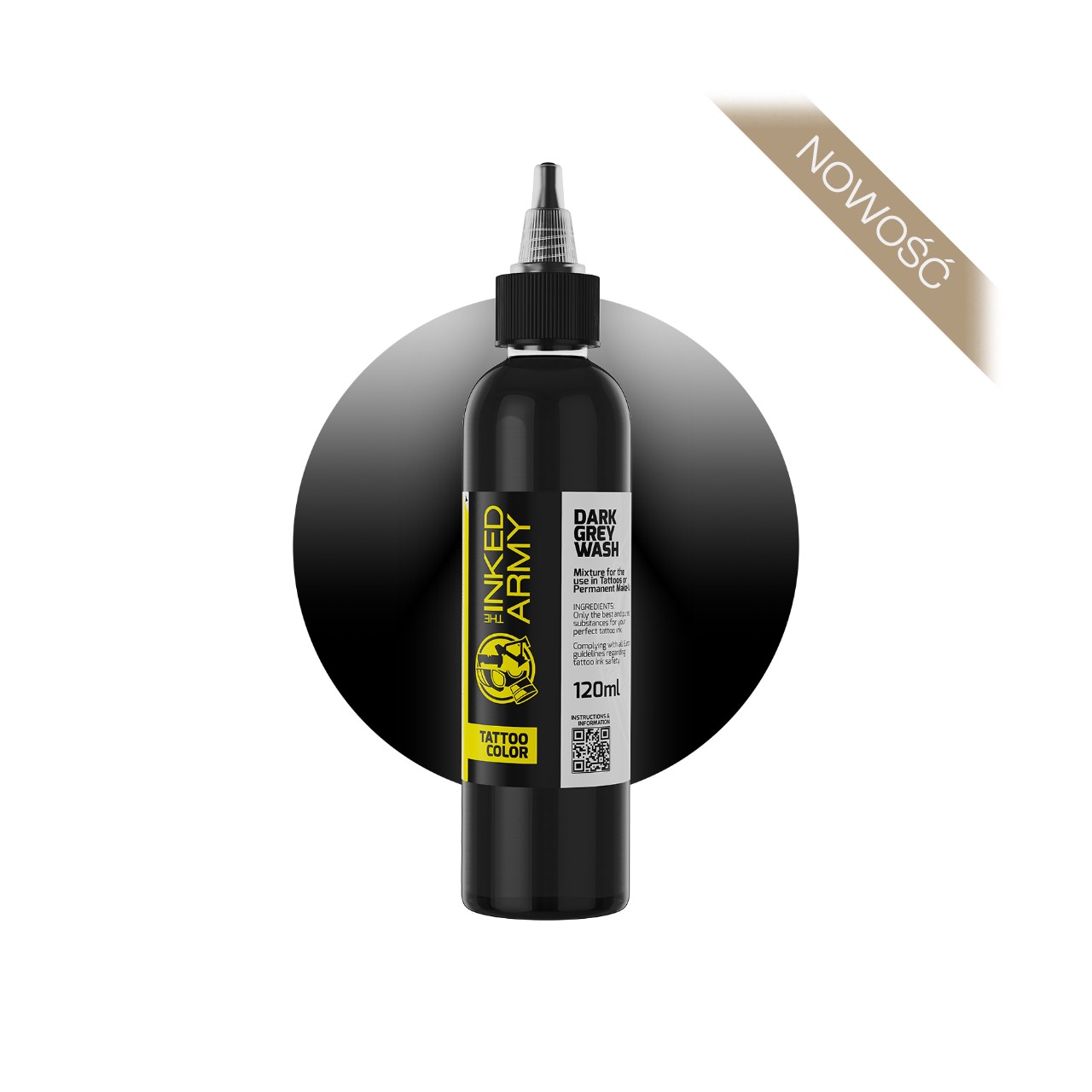 The Inked Army Dark Grey Wash [120 ml] - farba do tatuowania