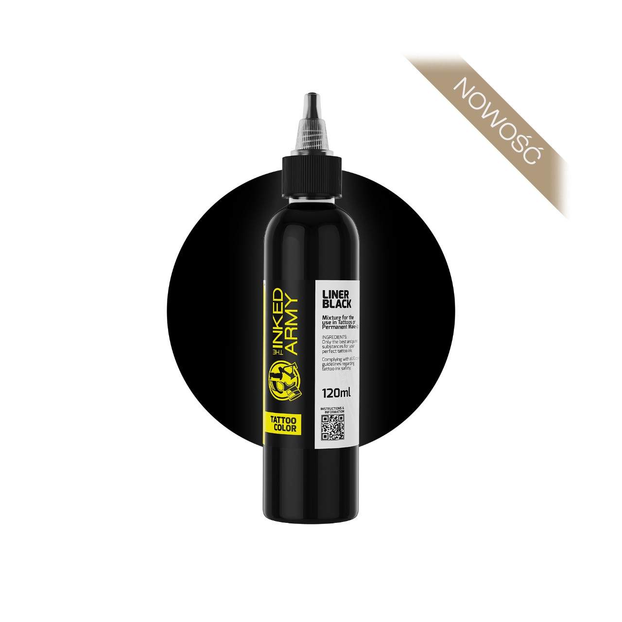 The Inked Army Liner Black [120 ml] - farba do tatuowania