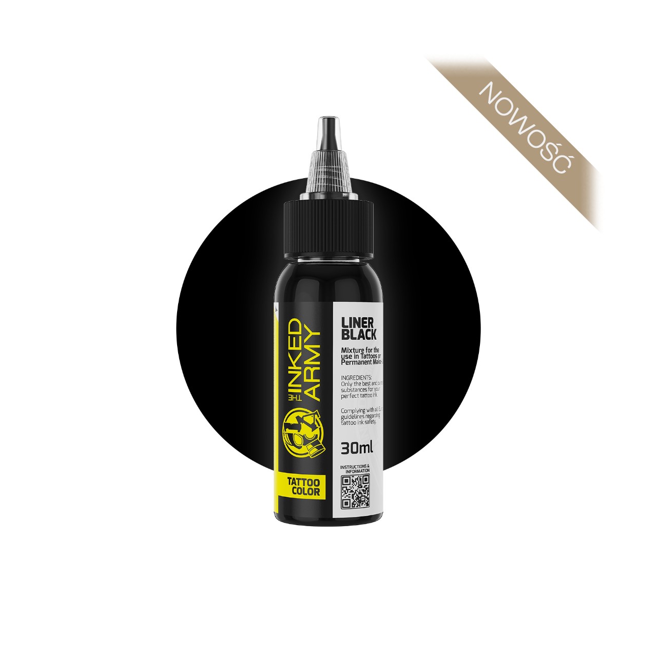 The Inked Army Liner Black [30 ml] - farba do tatuowania