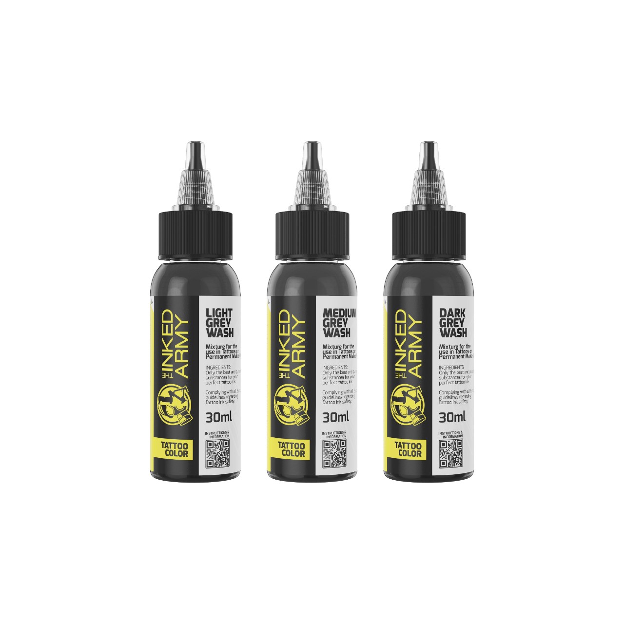 The Inked Army Grey Wash Set [3 x 30 ml] - zestaw farb do tatuowania