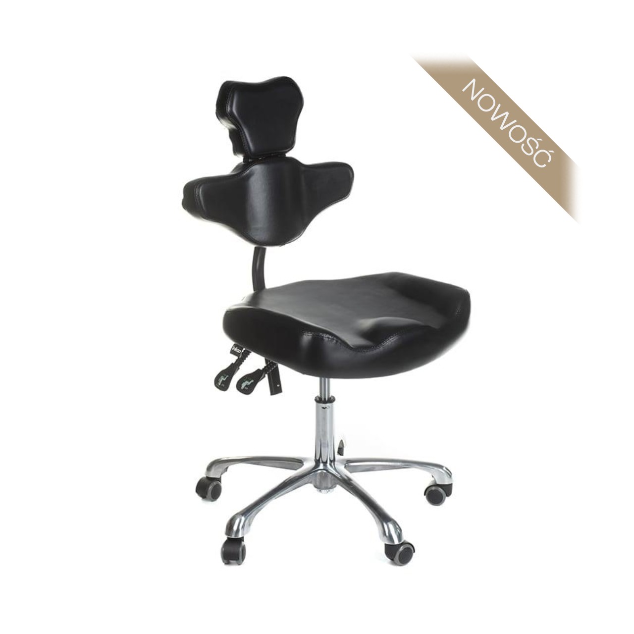 Taboret obrotowy z oparciem MIKA [bs]