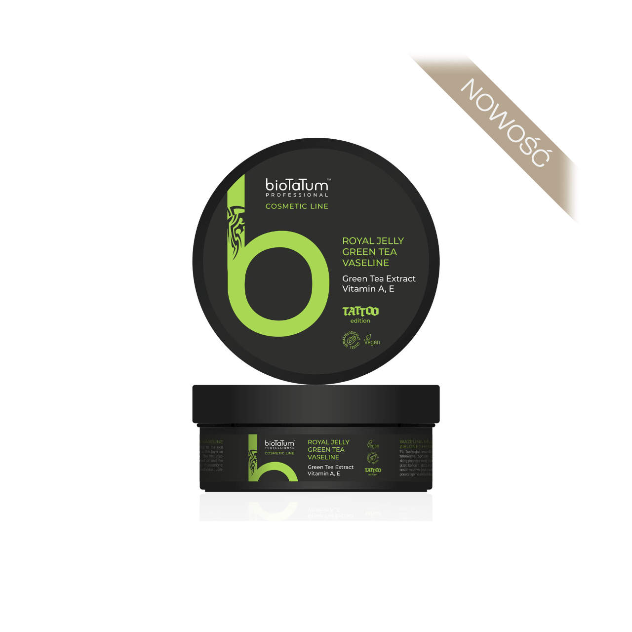 BioTaTum Royal Jelly Green Tea Vaseline [ 250 ml ] - pielęgnacja skóry podczas tatuowania