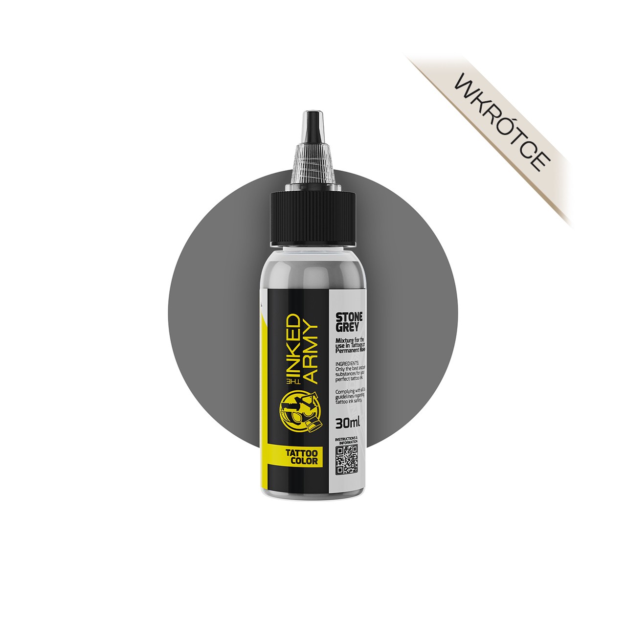 The Inked Army Stone Grey [30 ml] - farba do tatuowania