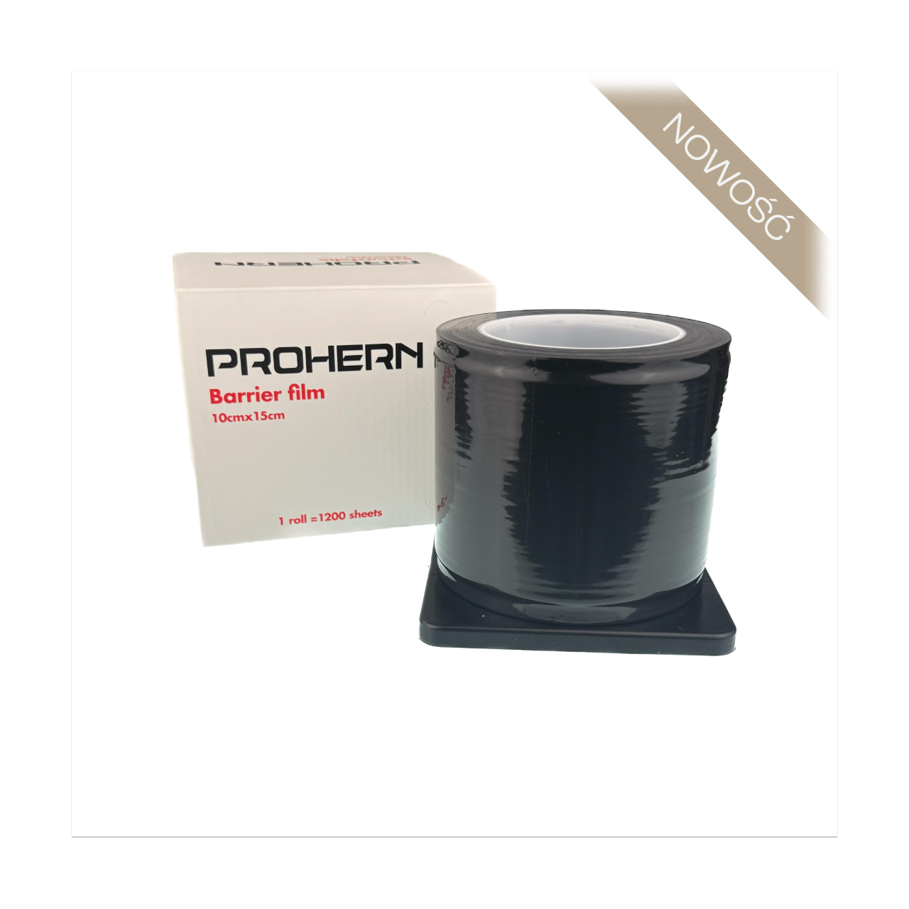 Prohern Czarna folia samoprzylepna perforowana [10 cm x 15 cm] [1200 szt]