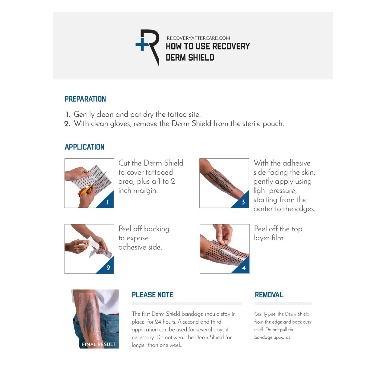 Recovery Derm Shield [25 cm x 35 cm] [10 plastrów] - folia ochronna