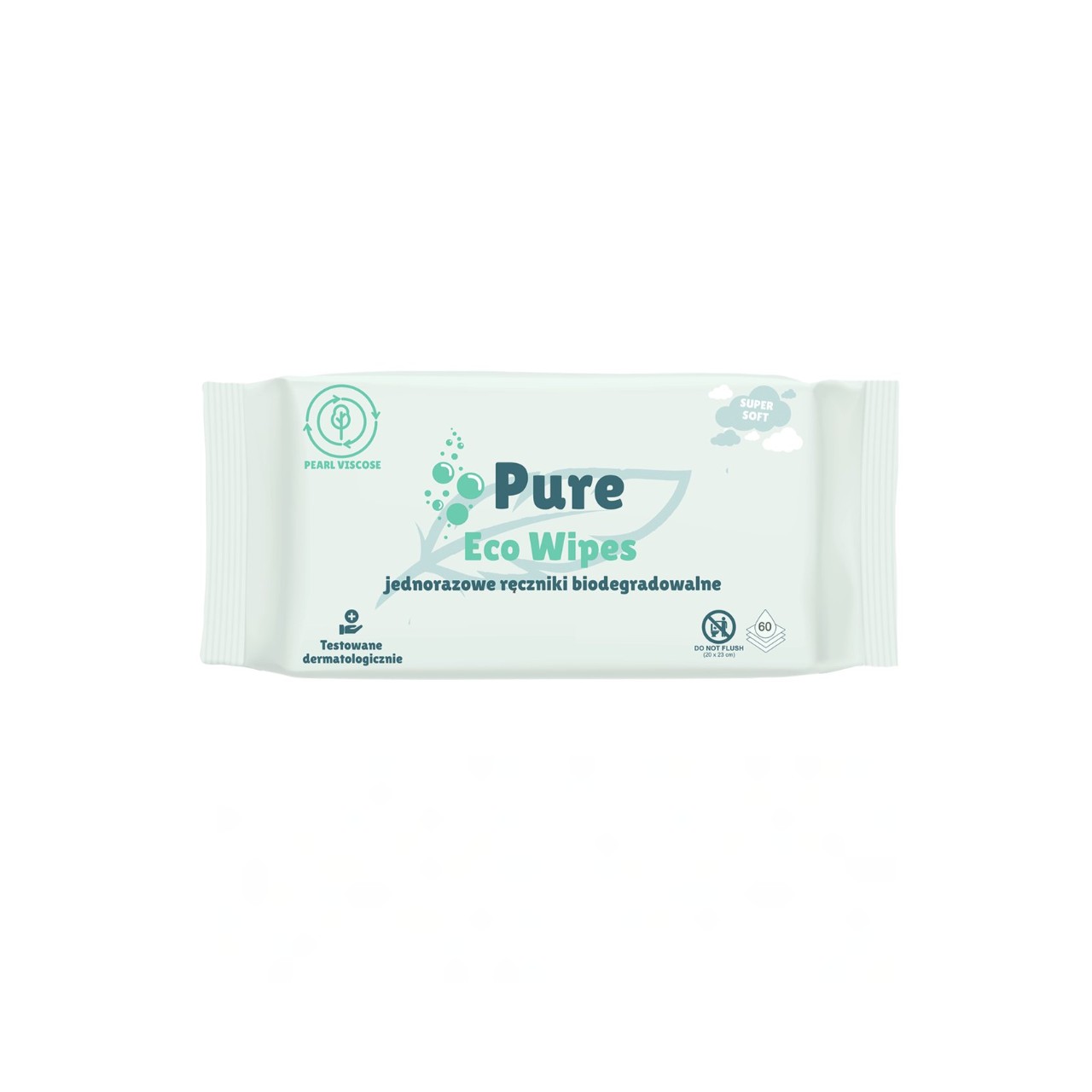 Pure Eco Wipes jednorazowe ręczniki biodegradowalne  [60 sztuk]