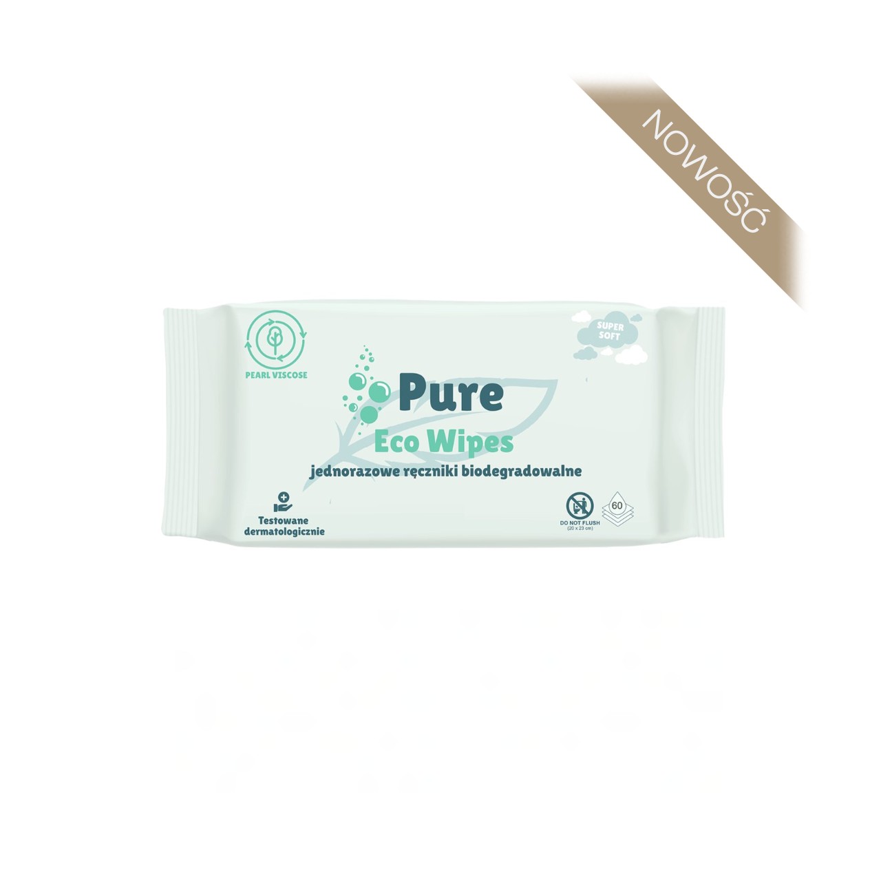 Pure Eco Wipes jednorazowe ręczniki biodegradowalne  [60 sztuk]